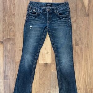 Excellent Condition Mek Denim "Dayton" Dark-Wash 5-Pocket Blue Jeans
